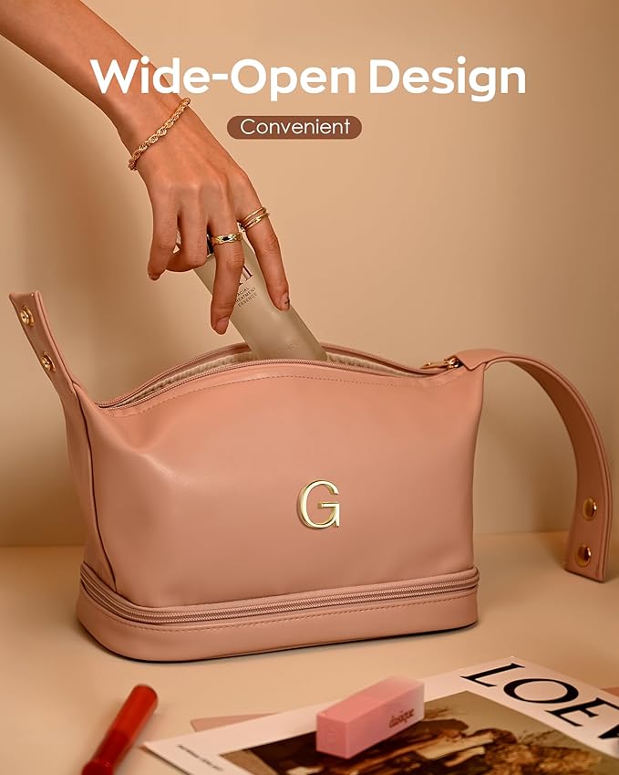 Birthday Bags for Women-Cool Gifts for College Girl, Initial Makeup Bag - Image 4