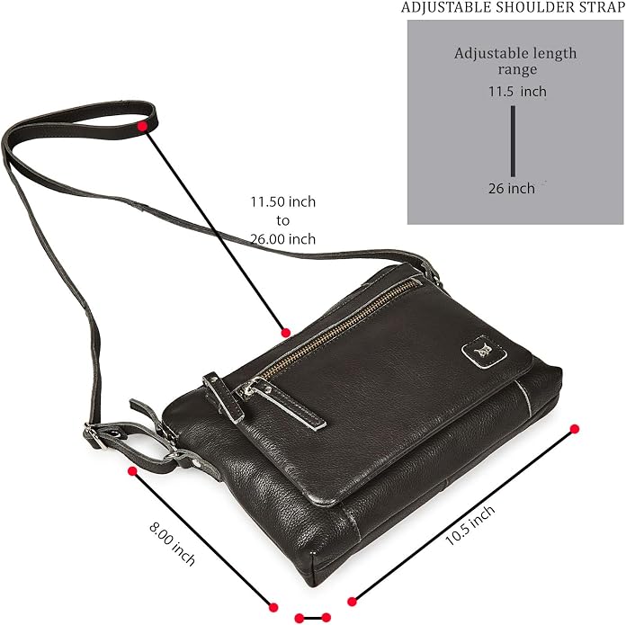 Wise Owl Accessories Small Soft Pebbled Real Leather Crossbody Handbags Purses - Image 2