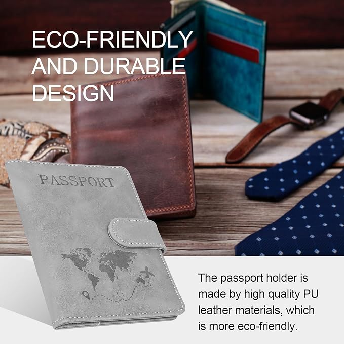 Passport Holders, RFID Blocking Credit Card Holder, PU Leather Vaccine Card - Image 5