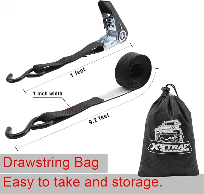 XSTRAP STANDARD Ratchet Tie Down Straps 4 Pk 10 Ft- 300 Lbs Load Cap- 900 Lbs - Image 2