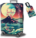 Luggage Cover Suitcase Protector + Luggage Tag, Landscapes Sakura Mount Fuji by BWEGRHE