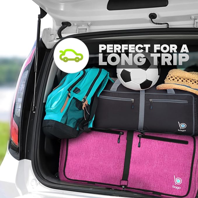 Bago Foldable Duffel Bags for Traveling Women & Men - 60L Medium Packable - Image 5