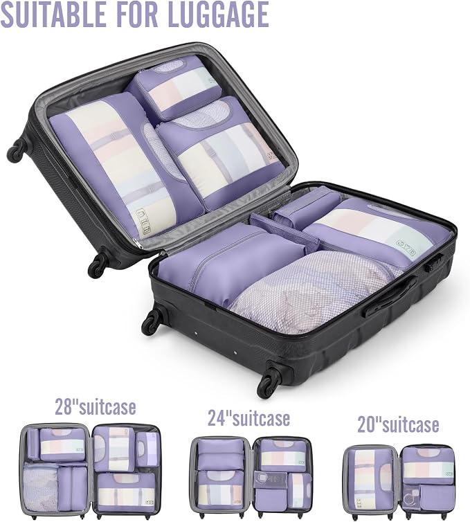 Veken 10 Set Packing Cubes for Travel Essential, Suitcase Organizer Bags in 4 - Image 6