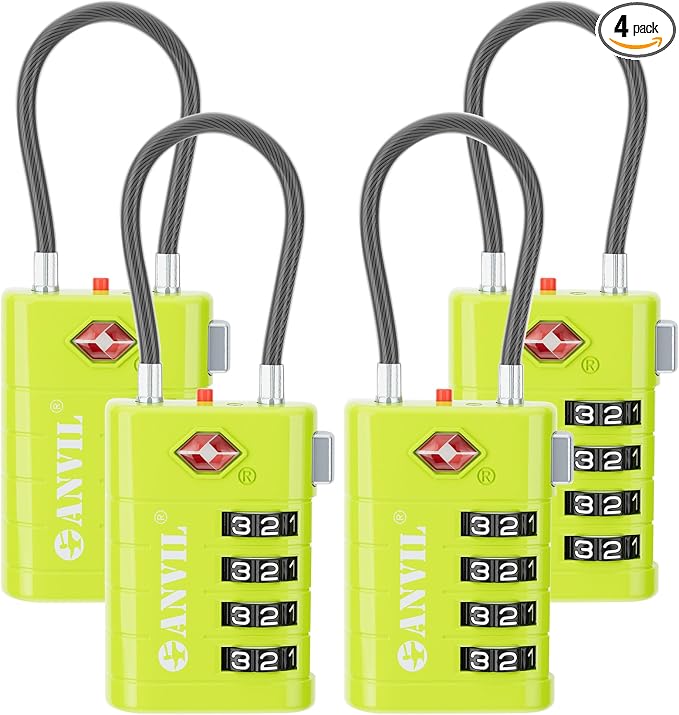 ANVIL 4 Digit Luggage Locks, TSA Locks by ANVIL