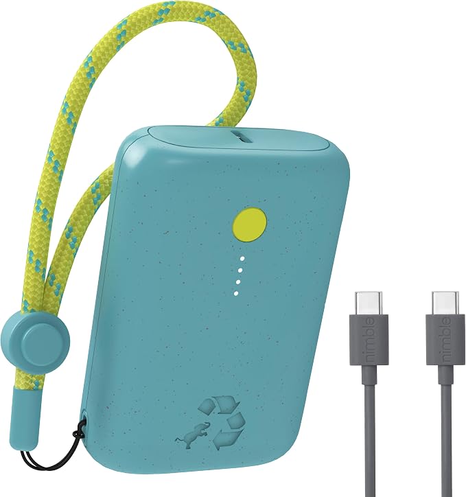 Nimble Champ Portable Charger, 000mAh Power Bank Fast Charging, 20W Dual USB-C by Nimble