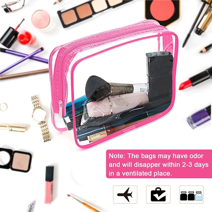 APREUTY Clear Makeup Bags, TSA Approved 6 Pcs Cosmetic Makeup Bags Set Clear PVC - Image 4