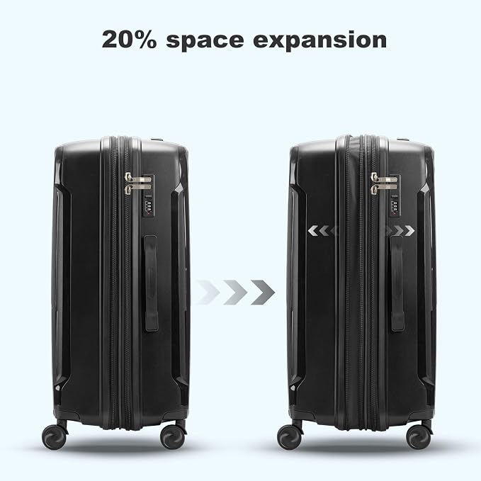 Nazhura Luggage Set, 3-Piece Hardside Suitcase Set, 20-inch Carry On, 28-inch - Image 5