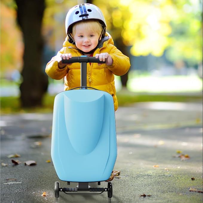 Scooter Hardshell Kids' Luggage, Foldable Carry on Kids Suitcase - Image 2