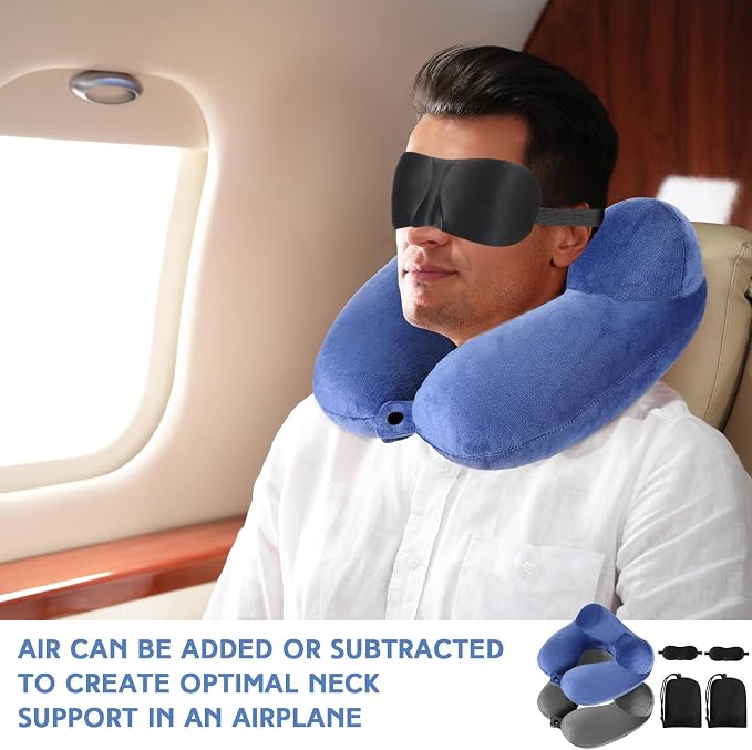 Sintuff 2 Pcs Inflatable Travel Pillow - Image 4