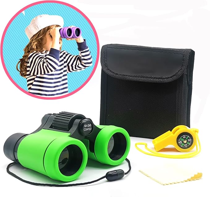 Kids Binoculars Best Gifts for 3-12 Years Boys Girls High-Resolution Optics by Besticerollerforface