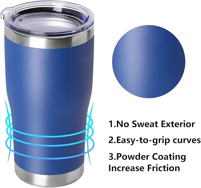 DOMICARE 20oz Tumbler with Lid Stainless Steel Tumblers Bulk, Double Wall - Image 2