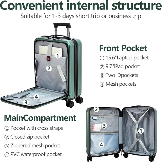 3Pcs Luggage Set, HardShell Lightweight, Only 20" - Image 3
