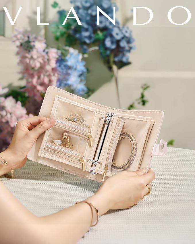 Vlando Travel Jewelry Organizer Case, Travel Gifts - Image 6