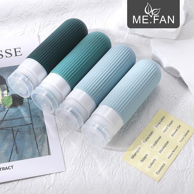 ME.FAN Travel Bottles for Toiletries, TSA Approved 3oz Silicone Journey Size - Image 7