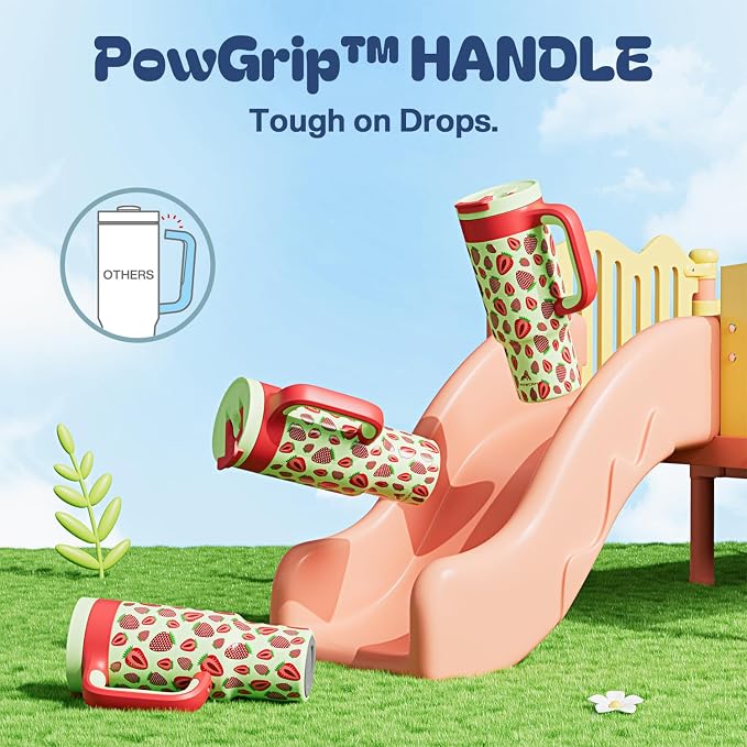 24 oz Metal Tumbler Cup for Girls: Easy Grip Handle, Leak-Proof when Sealed - Image 4