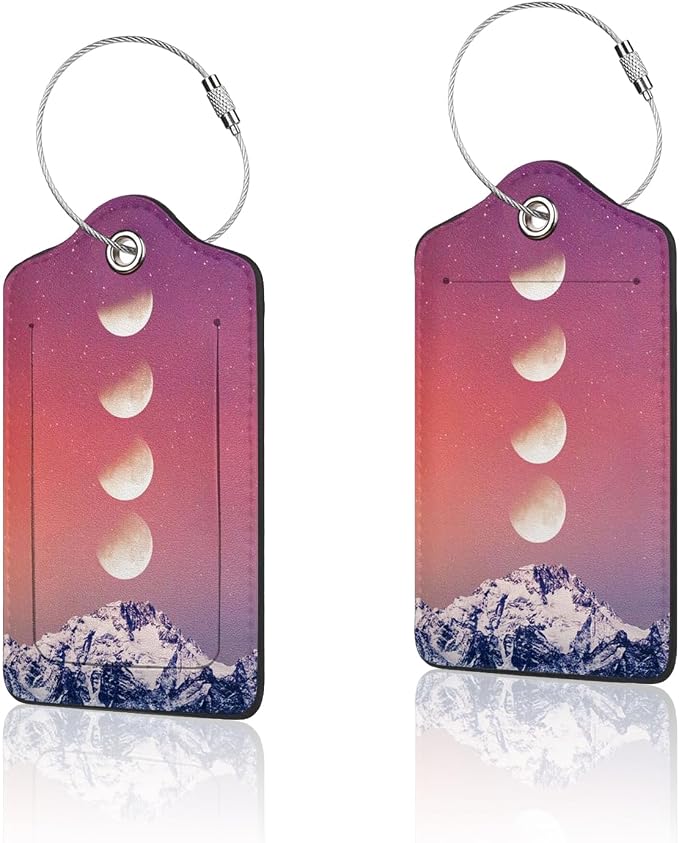 2 Pack Luggage Tag for Suitcase, Cute Unique Leather Suitcase Tags Identifiers - Image 5