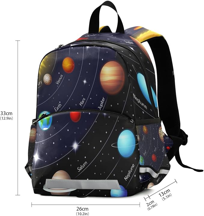 Solar System Planet Toddler Backpack Boys Girls Kids Preschool Bookbag School - Image 3