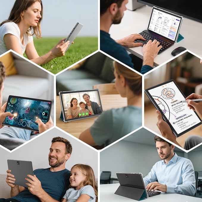 Android Tablet with Keyboard, 26GB RAM, 256GB ROM, 10.1 inch Android 14 Tablet - Image 7