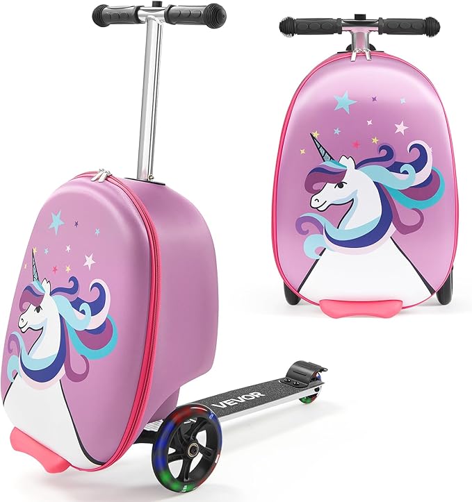 VEVOR Ride-on Luggage, 20 L Capacity, 20 Inches Kids Scooter Suitcase by VEVOR