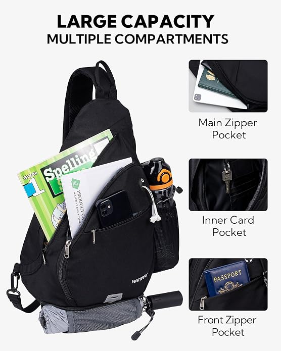 WATERFLY Large Crossbody Sling Bag: Over Shoulder Backpack Daypack Casual Cross - Image 3