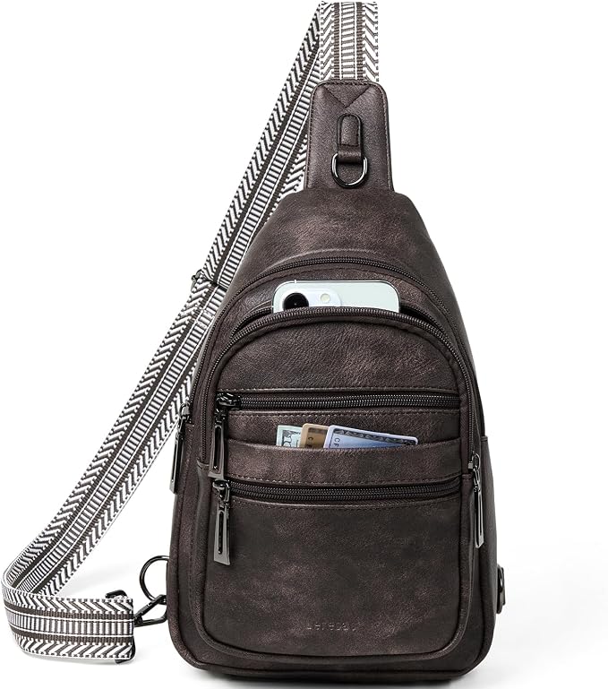 Sling Bag for Women Crossbody Fanny Pack Sling Purse Backpack Vegan Leather by Leresas