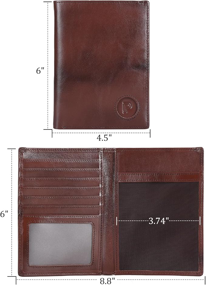 Polare Luxury RFID Blocking Leather Passport Holder Travel Wallet - Image 8