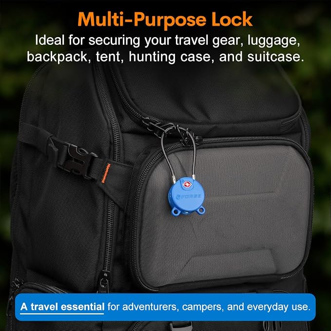Forge TSA Approved Luggage Locks Ultra-Secure Dimple Key Travel Cable Locks - Image 5