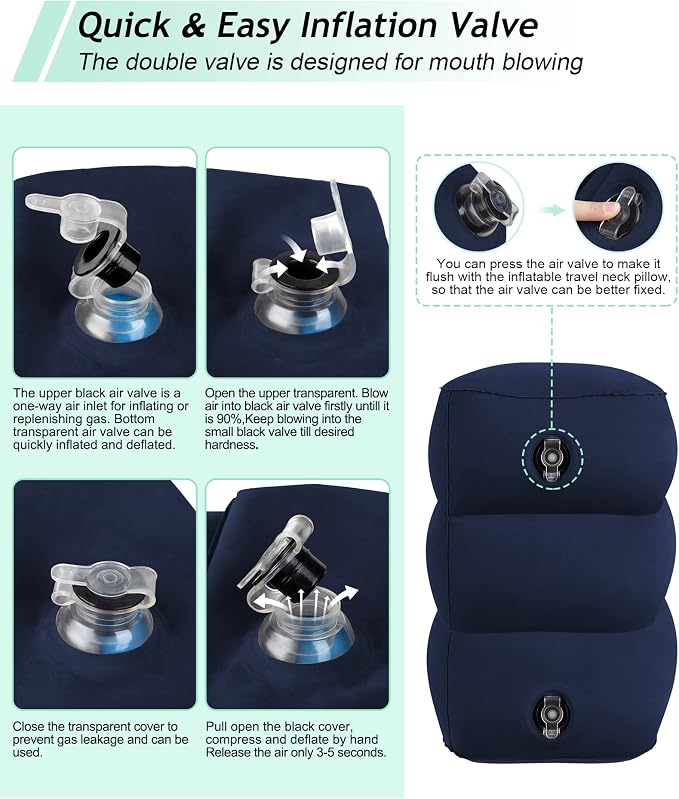 JefDiee Inflatable Travel Foot Rest Pillow, Kids Airplane Bed, Adjustable 3 - Image 6