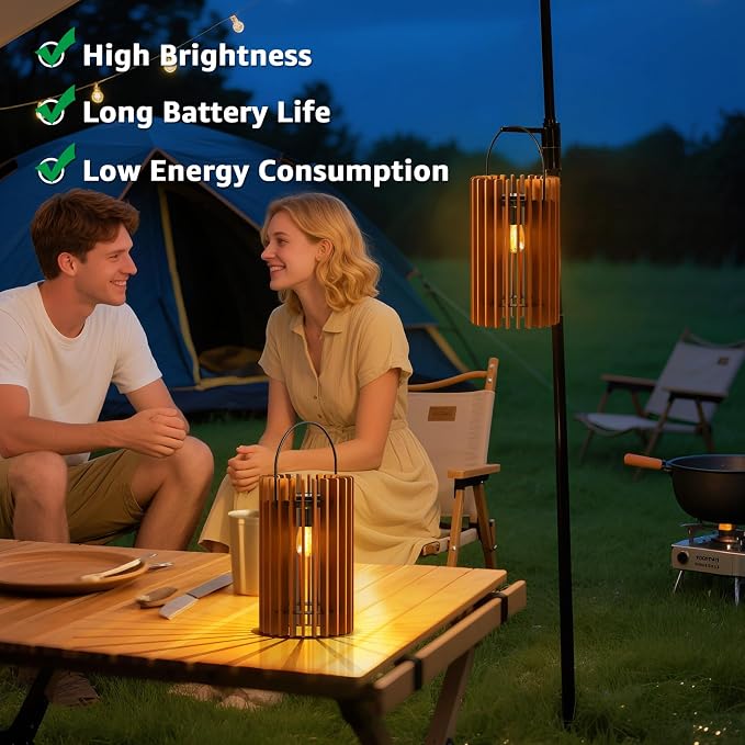 2 Set Solar Lantern Outdoor Rattan Lamp Outside Lights Hanging LED - Image 7