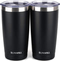 SUNWILL Travel Coffee Mug with Lid, 20 oz Tumbler Set of 2, Insulated Stainless by SUNWILL