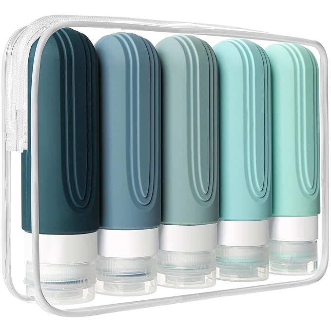 Travel Bottles for Toiletries, 5 Pack TSA Approved Travel Size Containers by CHEODIN