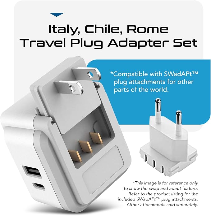 Ceptics World Travel Plug Adapter Set, Safe USB-C 3.0-2 USA Socket, 30W PD & QC - Image 6