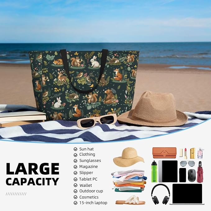 Beach Bag for Women Beach Tote Bag Waterproof Sandproof Large Bags - Image 5