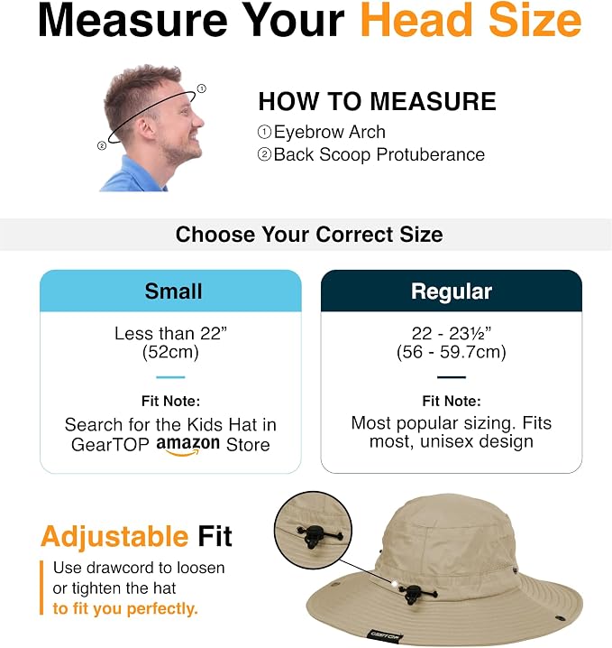 GearTOP Safari Sun Hat for Men and Sun Hats for Women UV Protection UPF 50+ - Image 5
