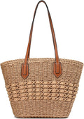 Straw Beach Bags for Women Woven Beach Tote Bag Casual Boho Large Shoulder by YAVCOOL