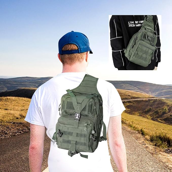 hopopower Tactical Sling Bag Pack Military Rover Shoulder Backpack EDC Assault - Image 6