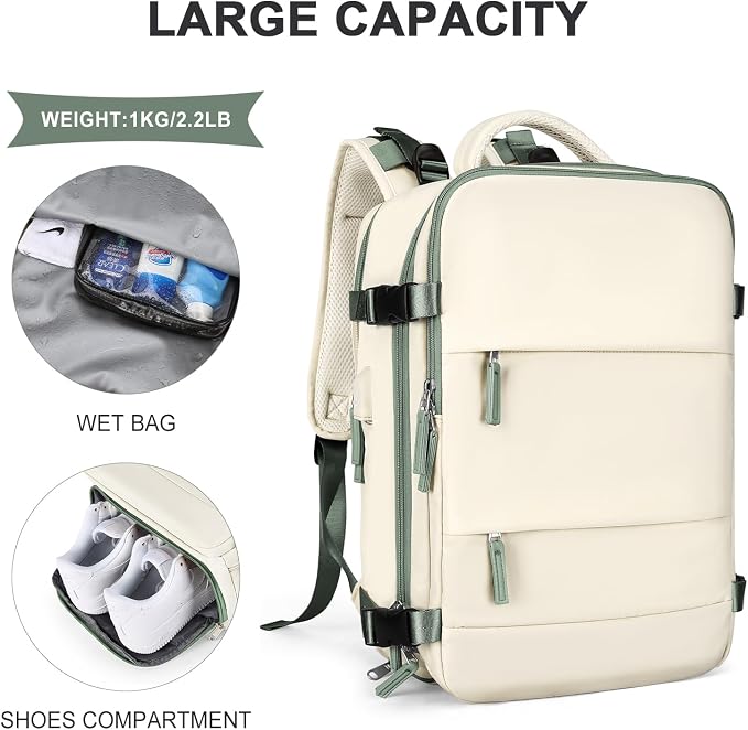 coowoz Large Travel Backpack For Women Men, Carry On Backpack, Hiking Backpacks - Image 4