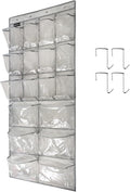 Extra Large Hanging Crystal Clear Over Door Shoe Organizer, Closet Shoe Rack by TidyMaster
