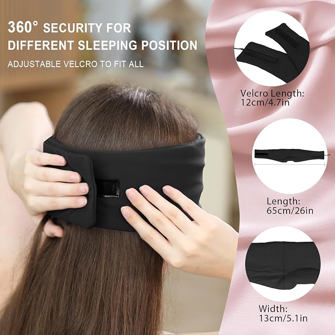 LC-dolida Sleep Mask with Bluetooth Headphones, Ice Silk Sleep Headphones with - Image 9