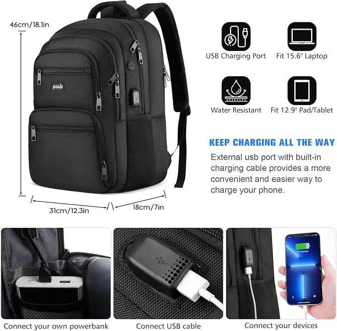 Paude Laptop Backpack, School Backpack Large Bookbag - Image 3