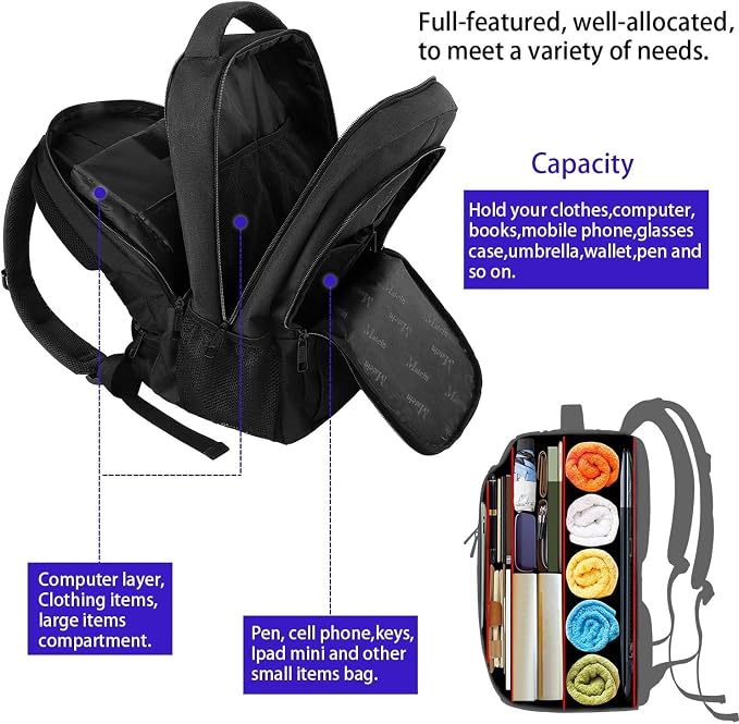 MATEIN Extra Large Travel Backpack, TSA Friendly 18.4 Inch Laptop Backpack - Image 7
