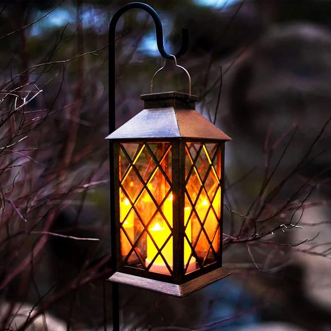 Solar Outdoor Lantern, Garden Hanging Waterproof Lanterns PVC Upgrade 3 LED - Image 4