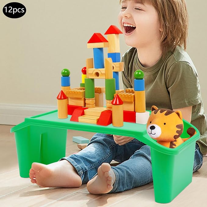 12 Pcs Kids Lap Desk Tray, 19.7×9.8×7.1In Portable Lap Bed Table - Image 3