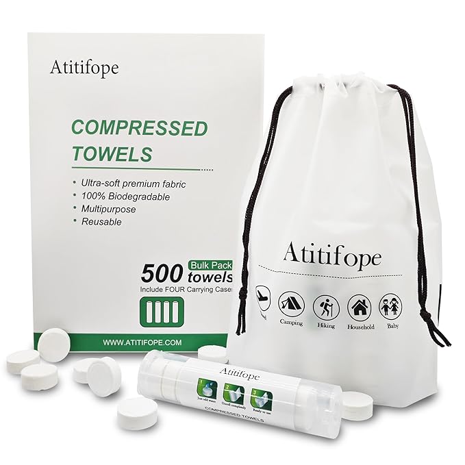 Compressed Towel Camping Hiking Travel Reusable Clean Towels Coin Tissues Bulk - Image 2