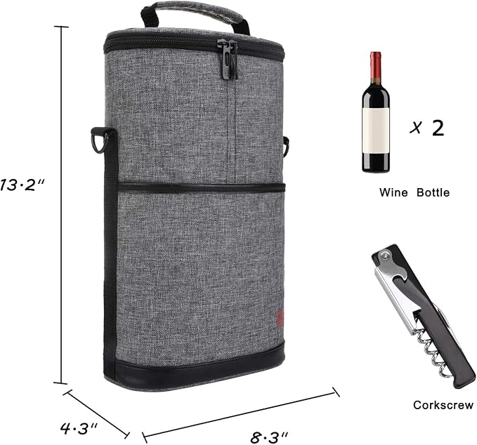 ALLCAMP 2 Bottle Wine Tote Carrier - Image 2