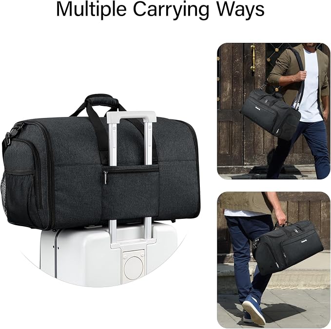 Hanke Carry on Garment Bags for Travel, Convertible Duffle Bag Luggage Bag - Image 6