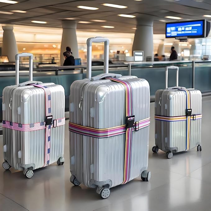 Stripes Luggage Straps for Suitcases, Adjustable Luggage Travel Belt to Keep - Image 6