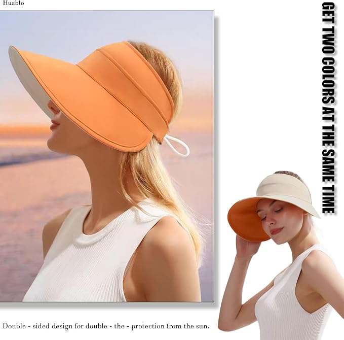 Sun Hats for Womens Wide Brim UV Protection Fishing Hats Packable Reversible - Image 2