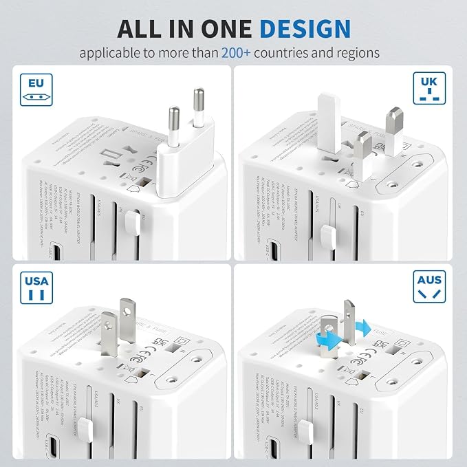 EPICKA Universal Travel Adapter, International Power Adapter - Image 2