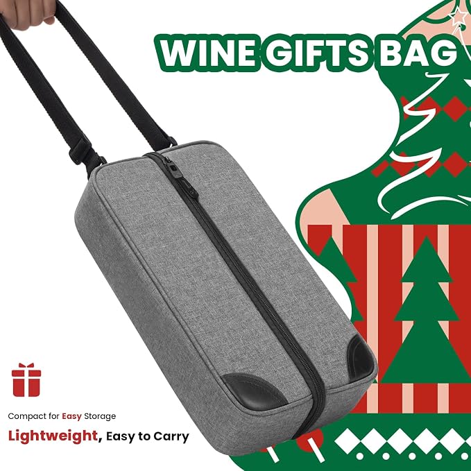 ALLCAMP Wine Tote Bag with Cooler Compartment，Picnic Set Carrying Two Sets of - Image 4